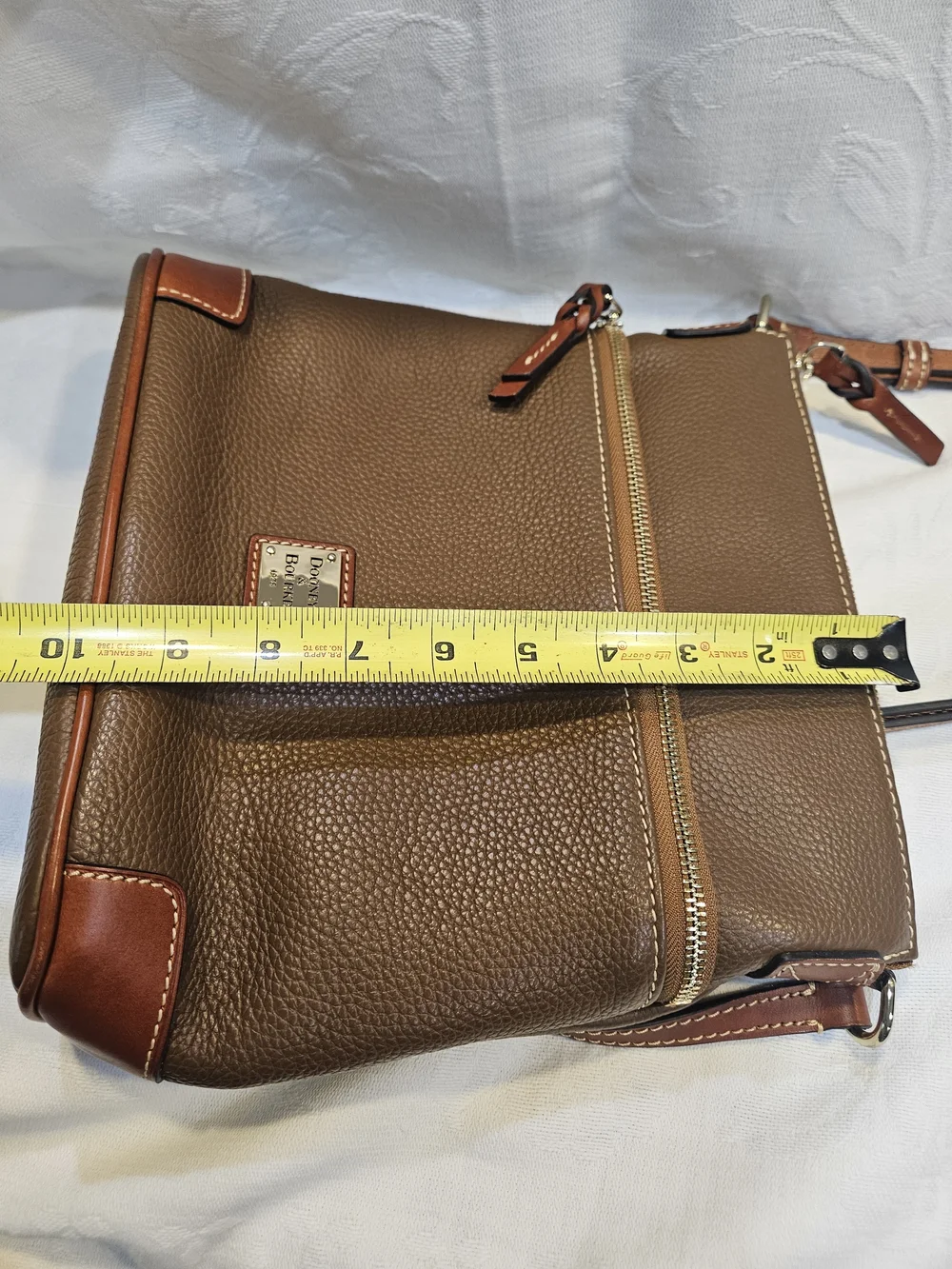 Dooney & Bourke Brown Pebble Leather Crossbody Bag
